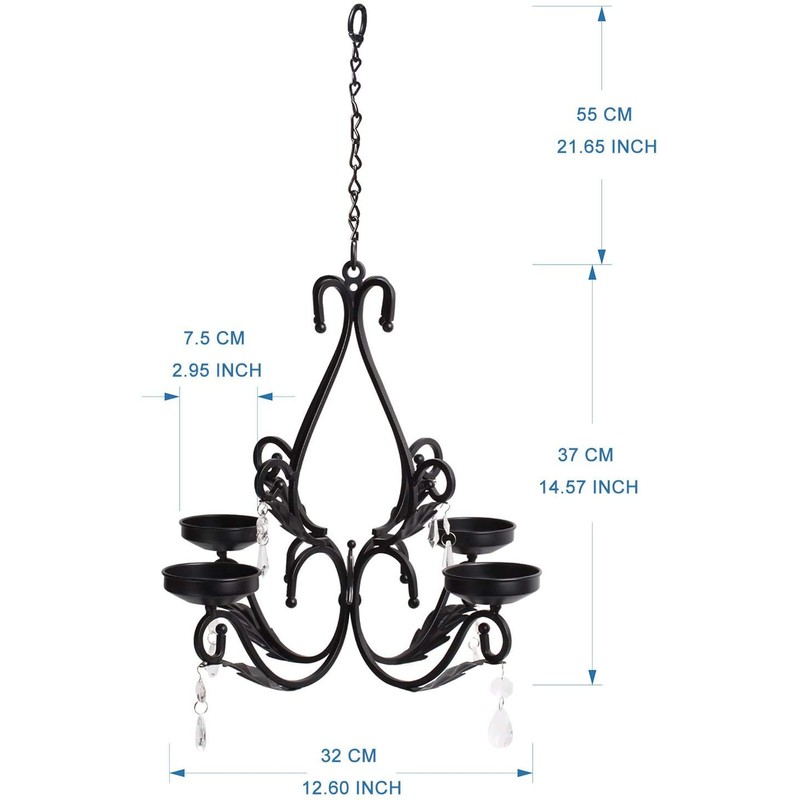 3 in 1 Ambient Lighting Chandelier Chain Hang Metal Wall