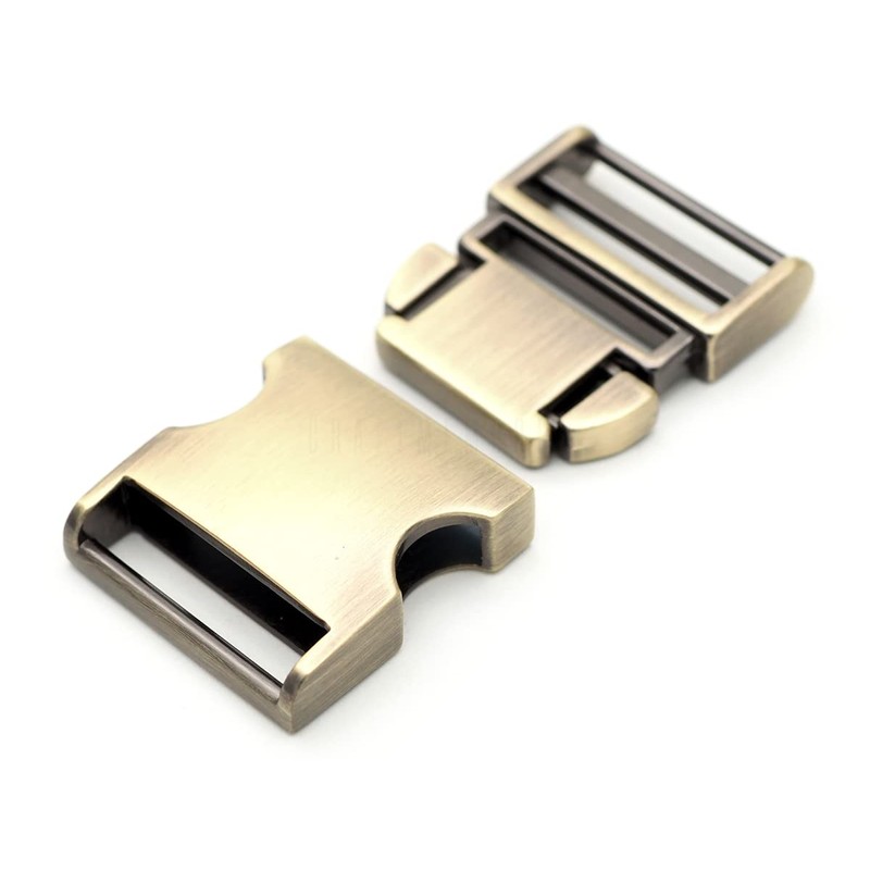 CRAFTMEMORE 1 inch Metal Curved Side Release Buckle Adjustable Clip