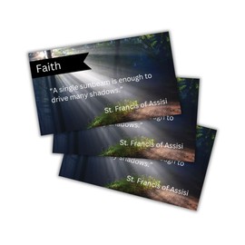 St. Francis of Assisi Catholic Faith Wallet Cards 30pk 2x3.5” Bulk A Single Sunbeam Drive Many Shadows Holy Saint Handout Gift Confirmation