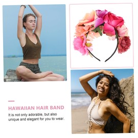 PACKOVE Simulation Rose Hawaii Style Headband Floral Hair Accessory for Party Decor Comfortable and Unique Hairwear for Weddings Masquerades and Beach Travel