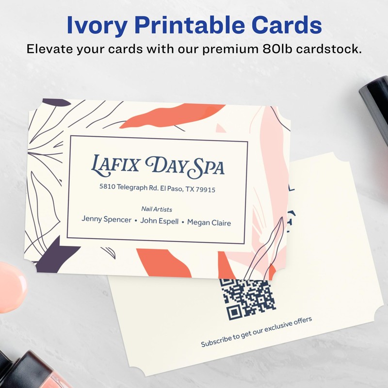 Avery Printable Rectangle Scalloped Postcards with Sure Feed Technology, 4"