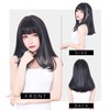 TefuRe C-8272-BkGo Medium Semi-Long Wig Bangs Wig