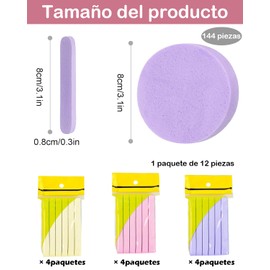 114 Piezas Esponjas Faciales, Esponjas Faciales Limpieza, Ideal Para La Limpieza Facial, La Eliminación De Maquillaje y Los Masajes De Spa, Fácil De Almacenar y Ideal Para Viajar