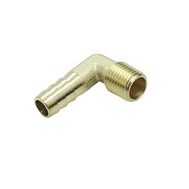CDQBWKJGFJ 2 Pcs Brass Hose Barb Fitting 3/8" Barb x 1/4 NPT Male Pipe 90 Degree Elbow Adapter