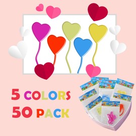 NAISEN 50PCS Valentines Day Gifts for Kids Classroom Prizes, Heart Shape Sticky Hands Stretchy Toys for Valentines Party Favors, Kids Valentines Day Gifts for School Exchange for Girls Boys