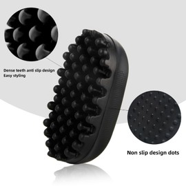 2 Pcs Twist Styler Brush, Twist Curl Hair Brush for Afro Waves, Magic Curly Hair Brush Twist Hair, Washable Rubber Afro Twist Hair Brush for Afro Coils, Dreadlocks, Curls