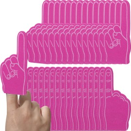 24 Pcs Mini Foam Fingers Sports Fan DIY Blank Foam Finger Foam Hand for Sporting Events Games Birthday Party Supplies Sport Events Baseball Basketball Soccer Team Cheerleader Gifts (Rose red)