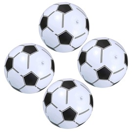 BLMHTWO 4 Pieces Inflatable Football 12.2 Inch Inflatable Footballs Kids Beach Ball Classic Black and White Football Pattern Thicken PVC Leakproof Soft Balls for Kids Beach Pool Park