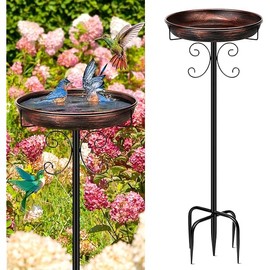Daoeny 35In Metal Bird Bath for Outside, Vintage Freestanding Birdbaths & Birdfeeder, Bird Baths Feeder Bowl for Outdoors Garden Patio Yard Lawn Decor, Upgraded 5-Pronged Base (Antique Bronze)