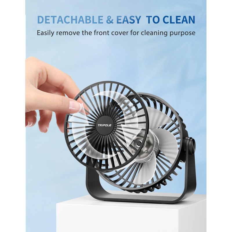 TriPole USB Desk Fan 4.5 Inches Portable Mini Fan Powerful