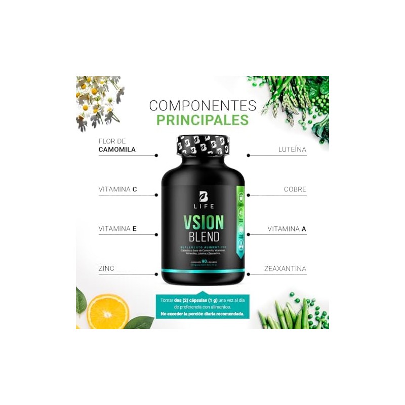 B Life Vsion Blend Fórmula con Camomila, Luteína y Vitaminas