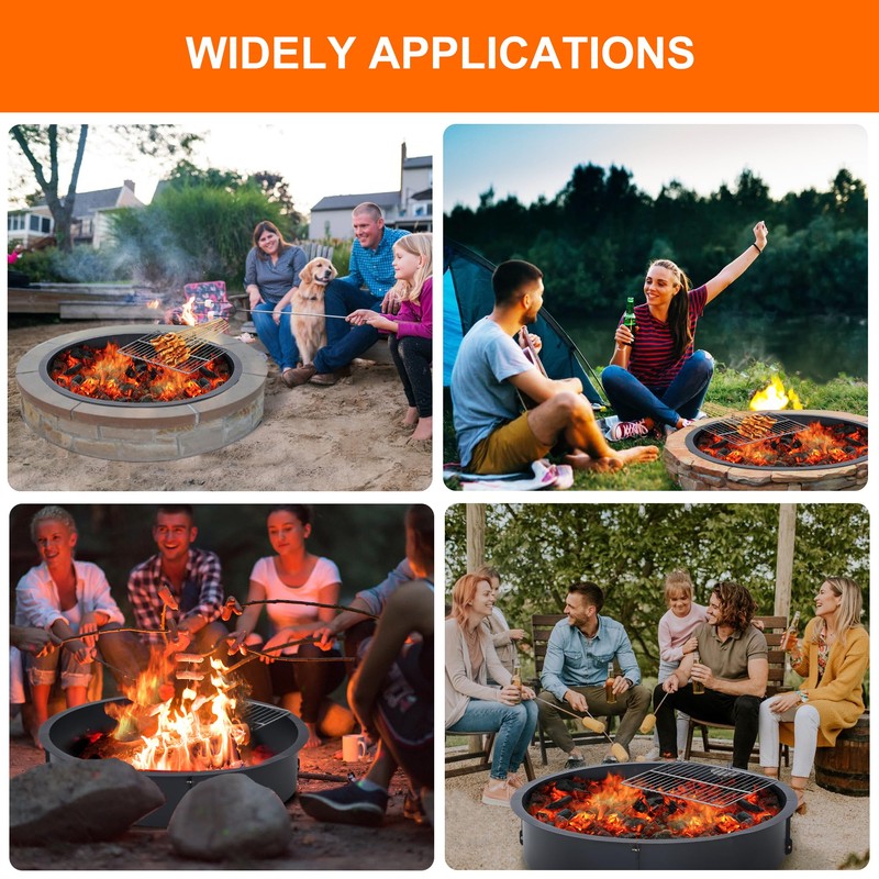 32 inch Inner Fire Pit Ring, Outdoor 2.5MM Steel Firepit