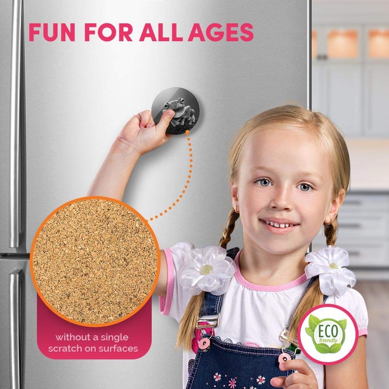 1 x Round MDF Magnet - Happy ny Frog Jungle