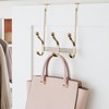 iDesign 3-Double Door Clothes, Towels, or Accessories-Soft Brass Hook Rack