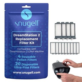 Snugell Dreamstation 2 - Kit de filtro CPAP – Filtros de repuesto universales compatibles con máquinas CPAP Respironics para una calidad óptima del aire (B1491)