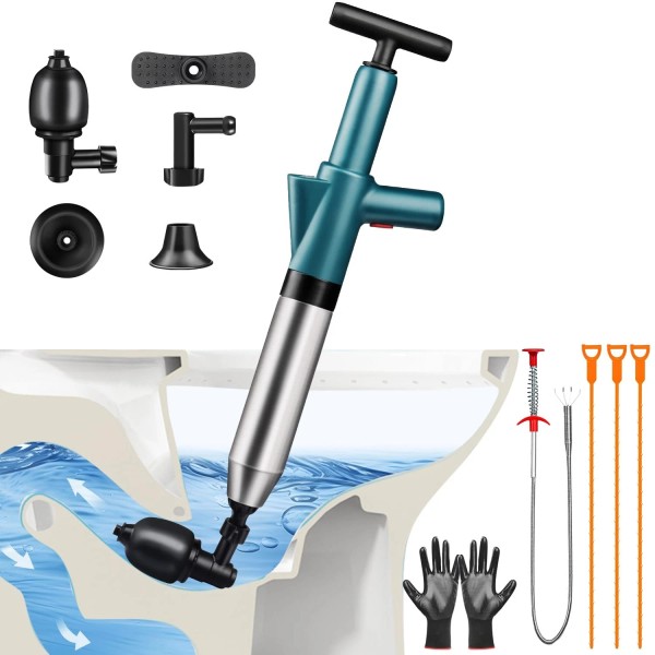 Omont Toilet Plunger Drain Clog Remover: High Pressure Air Drain