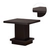 Simple Relax Pedestal Square End Table, Cappuccino