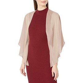 S.L. Fashions womens Poly Chiffon Shrug Jacket Blouse, Champagne, Large-X-Large US