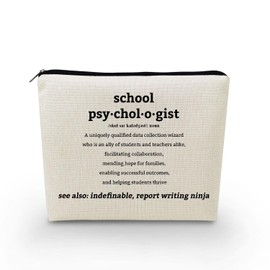 YULUENZE Appreciation Gifts Psychologist Definition Makeup Bag Toiletry Pouch with Zipper Birthday Christmas Gift Cosmetic Bag for Women Psychologist Therapist Counselor Friends