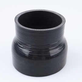 AC PERFORMANCE ID 3.65" to 3" (93mm to 76mm) Silicone Hose Straight Reducer 4-Ply Reinforced Black, 3" Length