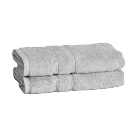 MOSOBAM 700 GSM Luxury Soft, Hand Towels 16X30, Set of 2, Light Grey, Bamboo-Turkish Cotton, Small Guest Bathroom Towel, Quick Dry Hotel Bath Sets, Gym Workout, Spa Facial, Face Prime Bulk, Gray
