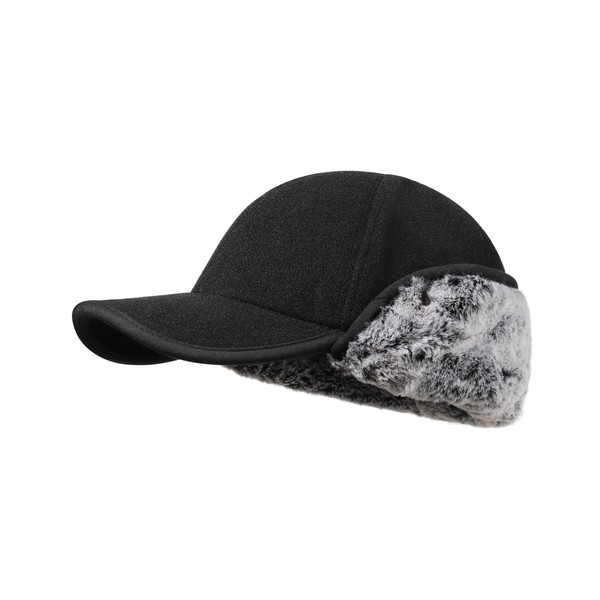 Gisdanchz Mens Womens Winter Hat with Ear Flaps Fur Wool