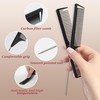 Professional Black Carbon Fiber Barber Combs，Fine and Wide Tooth Teasing