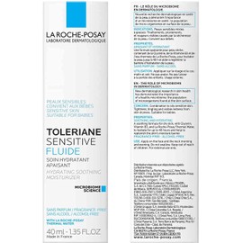 La Roche-Posay Toleriane Sensitive Fluide Protective Moisturizer, Oil-Free, 1.35 Fl. Oz.
