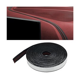 KHGUZ Car Interior Trim Strips, 19.68Ft Flexible Leather Vehicle Gap Fillers Decoration Molding Line, DIY Auto Central Control Door Garnish Accessories, Universal for SUV, Sedan, Truck (Black/Red)
