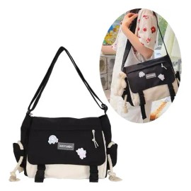 Bolso De Hombro Para Mujer/bolso Escolar/bolso De Lona/versión Coreana/gran Capacidad/rojo, Azul, Negro