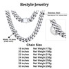 12mm Chunky Choker Cuban Chain Necklace for Women Men 20