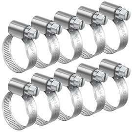 Bolatus 20-32mm Hose Clips Adjustable, 10 Pcs Hose Clamps 304 Stainless Steel Worm Drive Hose Clips for Securing Hose Connections Home Gas Pipe Water Pipe and Fuel Line Flexible Hose Pipe Tube