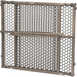 Safety 1st - Puerta de madera para bebé con fijación a presión, color gris