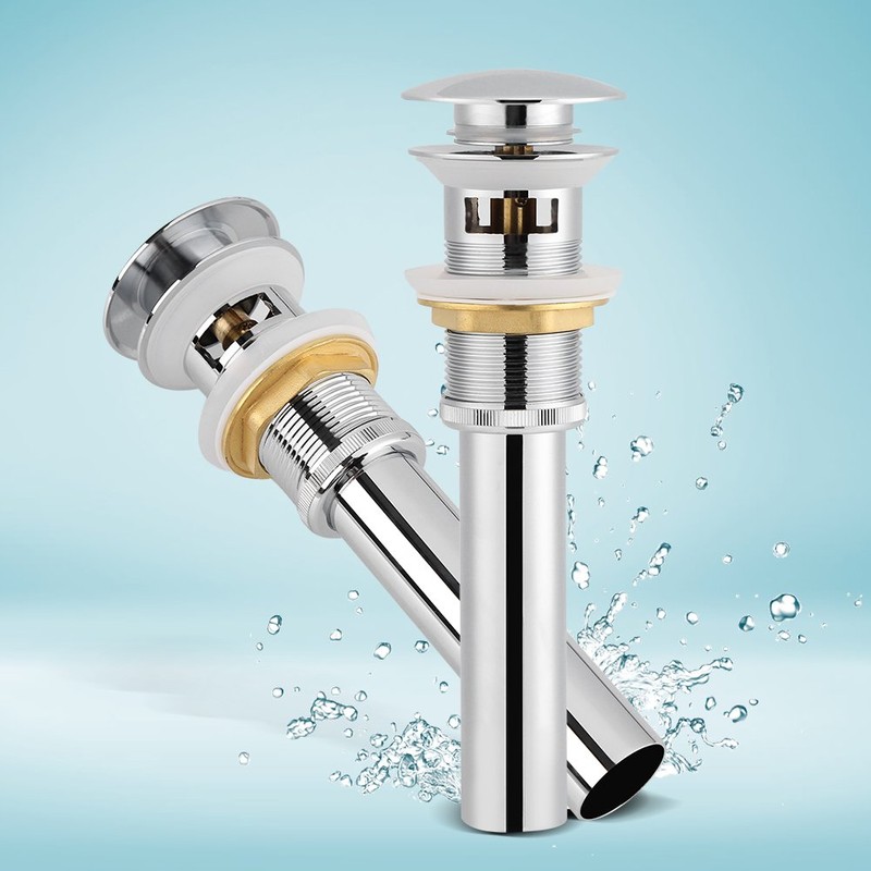 Pop-up drain faucet for washbasins, horizontal hole drain plugs, drainage