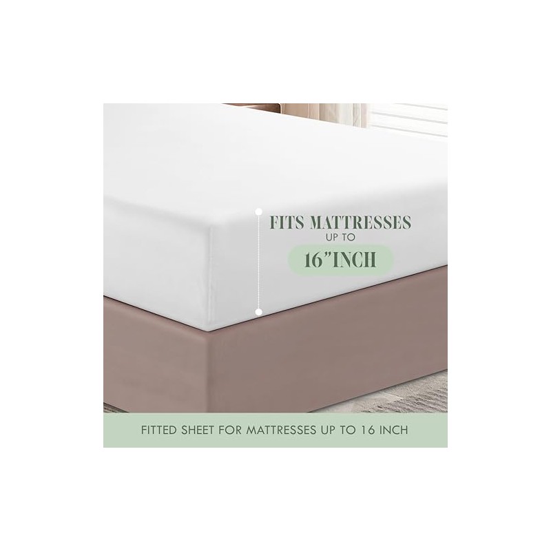 BESPOLITAN INC. 1200 Thread Count 4pc King Size Egyptian Bed