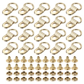 PATIKIL Schuhstiefel-Schnürhaken, 30er-Pack Edelstahl-Stiefelschnalle mit Nieten für Klettern, Wandern, Camping-Schuhe, Goldton