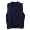 Wowcarbazole - Suéter para mujer, cuello en V, sin mangas,