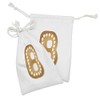 Ambesonne Christmas Alphabet Fabric Pouch Set of 2, Christmas Gingerbread