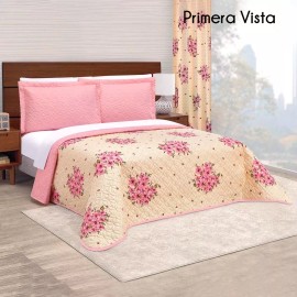 Elefantito Hogar Edredon Matrimonial Ligero Con Juego De Sabanas Durazno Flor