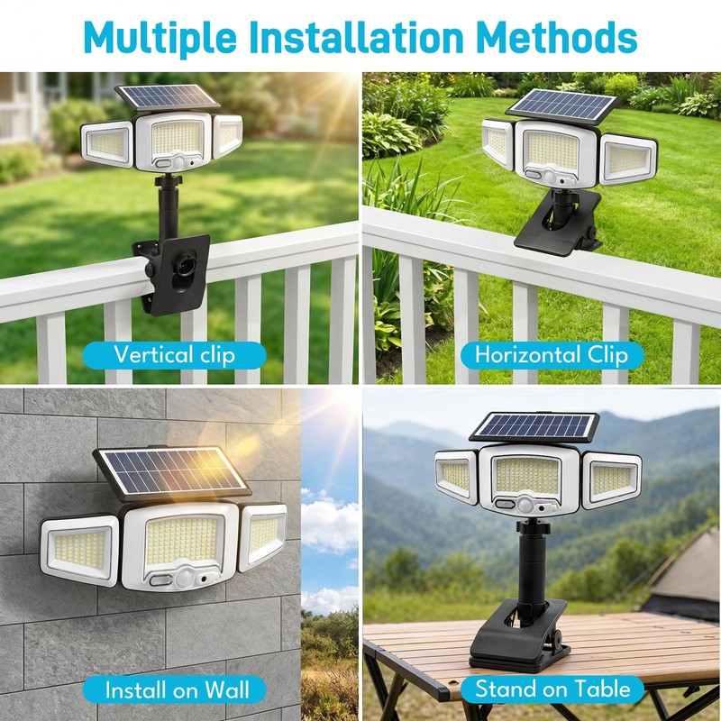 Clip on Solar Lights Outdoor, 231 LEDs Motion Sensor Flood
