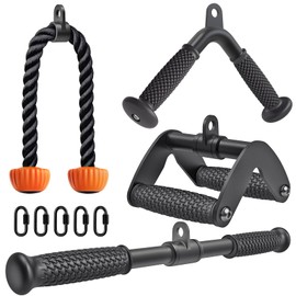 SELEWARE Tricep LAT Pulldown Attachment, Cable Machine Attachment with Non-Slip Soft Rubber Grip, Weight Machine Accessories for Home Gym