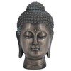 Resin Buddha Head Statue Figurine Ornament Buddhist Supplies Home Tabletop
