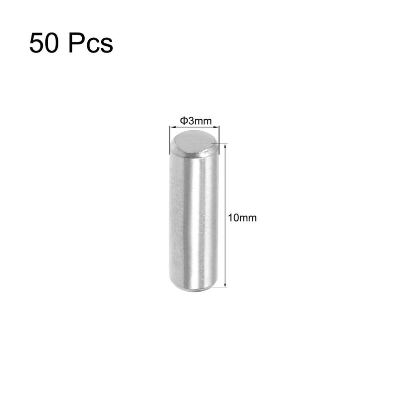 TOP-VIGOR 50Pcs 3mm x 10mm Dowel Pins Shelf Support Pegs,