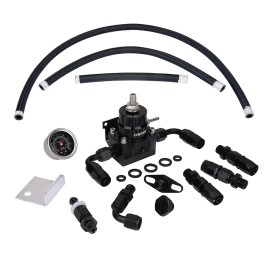 OSIAS Black Adjustable Fuel Pressure Regulator Kit an 6 Fitting End 160 PsiSpecification: 0412BLACK