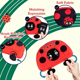 teytoy Social Emotional Learning Toy with Emotion Cards, Funny Ladybug Shape Expressions Matching Educational Montessori Toys for Preschool Learning Activities for Toddler Kids