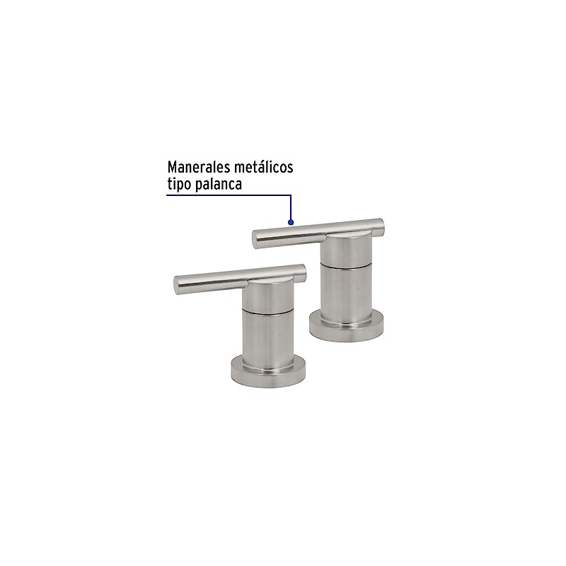 Foset ELMM-01N - Juego de 2 manerales para lavabo, taladros