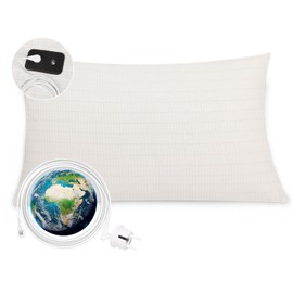 VigorVortex Earthing Cushion Cover, 10% Silver Conductive Grounding Mat with Grounding Cables, Improves Sleep, White, 40 x 80 cm, Pack of 1