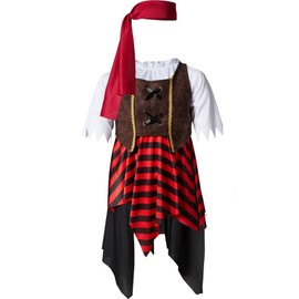 dressforfun Girls' Pirate Costume - 128 (7-8 Years)