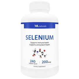 ML Naturals Selenium 200mcg 240 Vegetable Capsules. Supports Immune Health.