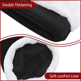 KONVINIT Black Xmas Hat Christmas Hat for Adult Deluxe Plush Santa Hat with a Faux Fur Pompom on top Santa Claus Hat Father Christmas Hat for Men and Women Santa Costume,black